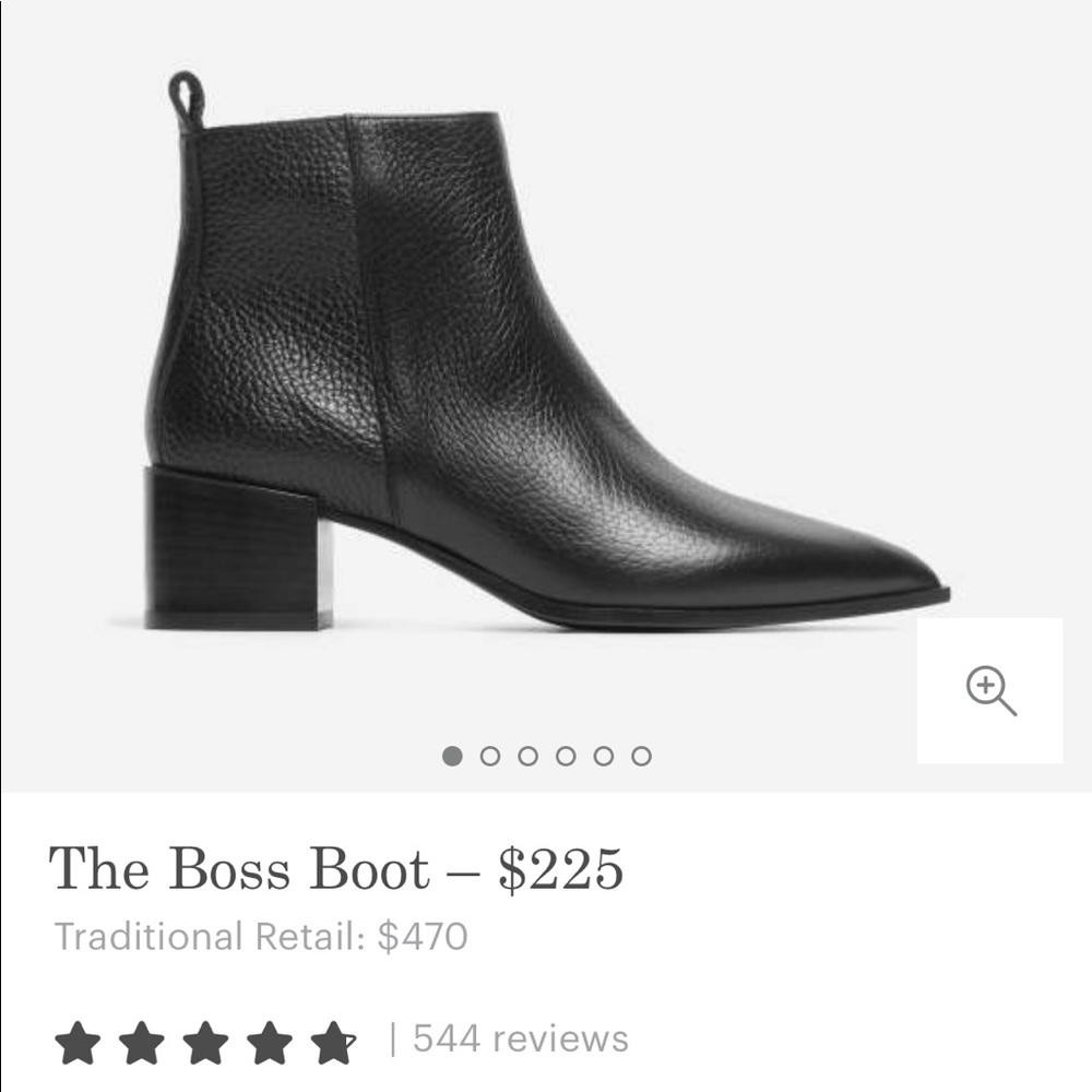 Everlane Boss Boot in black pebbled NEW WITH BOX